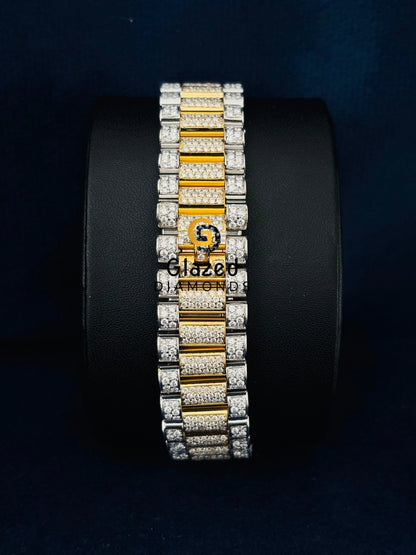 41MM Roman Number Iced Out Moissanite Watch