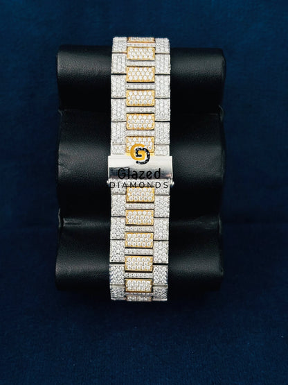 41MM Stainless Steel Moissanite Bust Down Watch