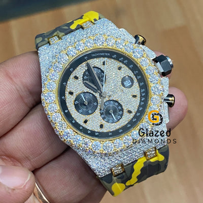42 mm Moissanite Diamond Dial Watch