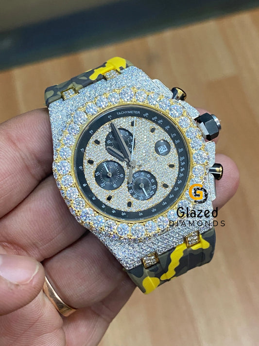 42 mm Moissanite Diamond Dial Watch