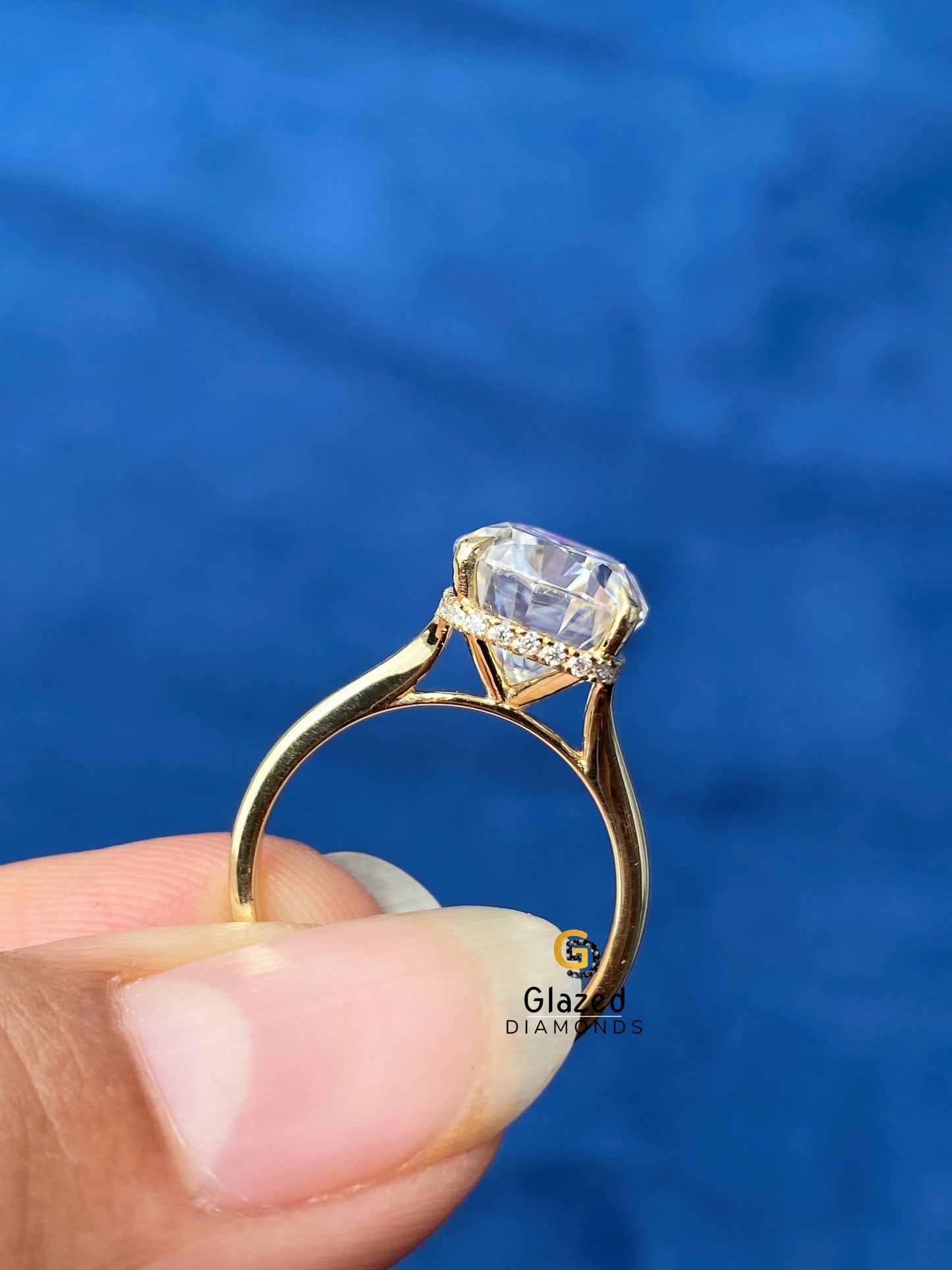 4CT Cushion Cut Hidden Halo Ring For Men