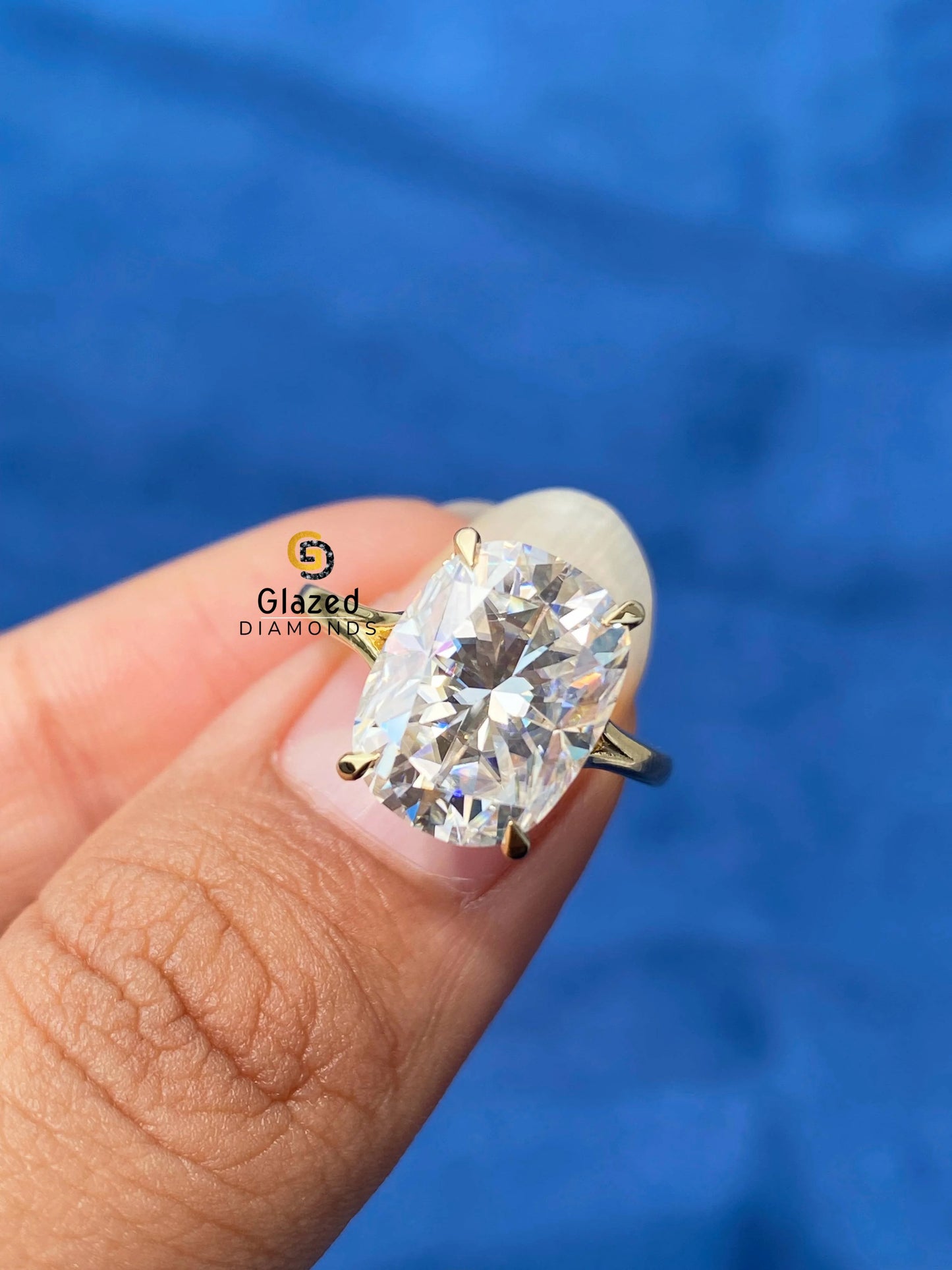4CT Cushion Cut Moissanite Ring