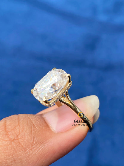 4CT Cushion Cut Wedding Ring