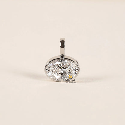 4CT Oval Bezel East West Lab Diamond Pendant