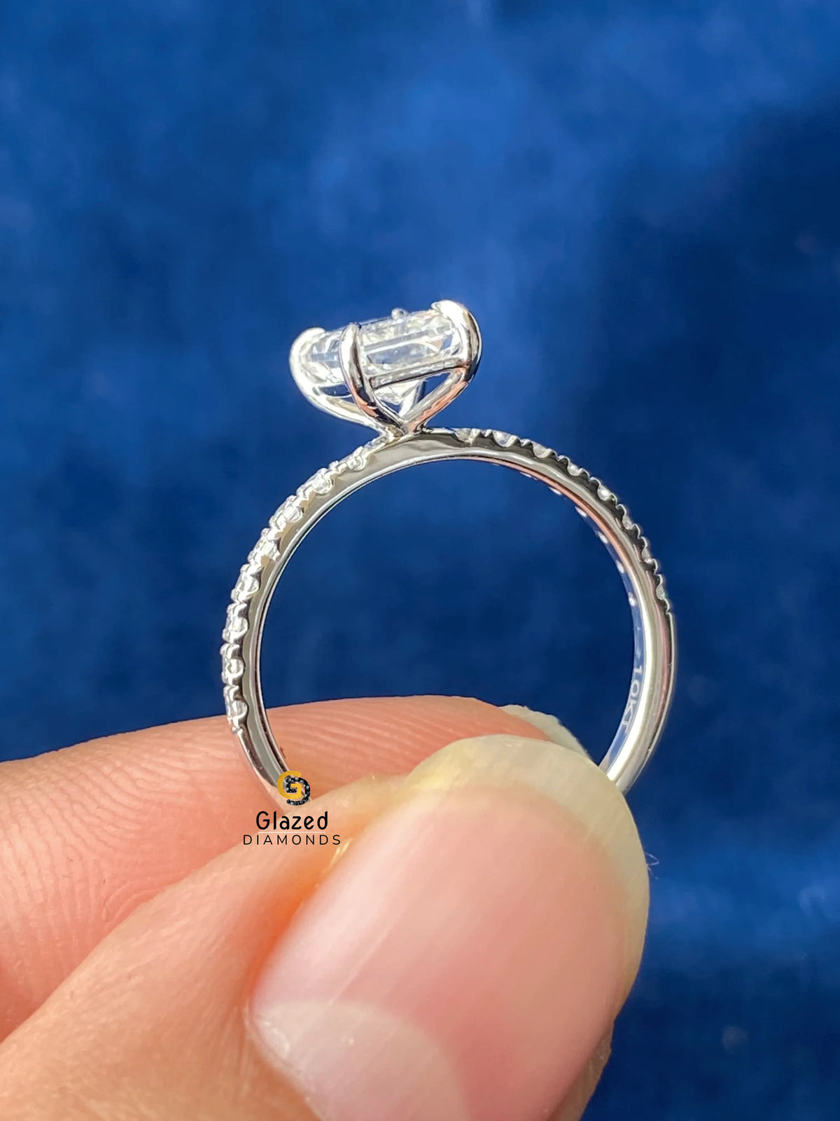 4CT Radiant Cut Pave Band Moissanite Wedding Ring For Women