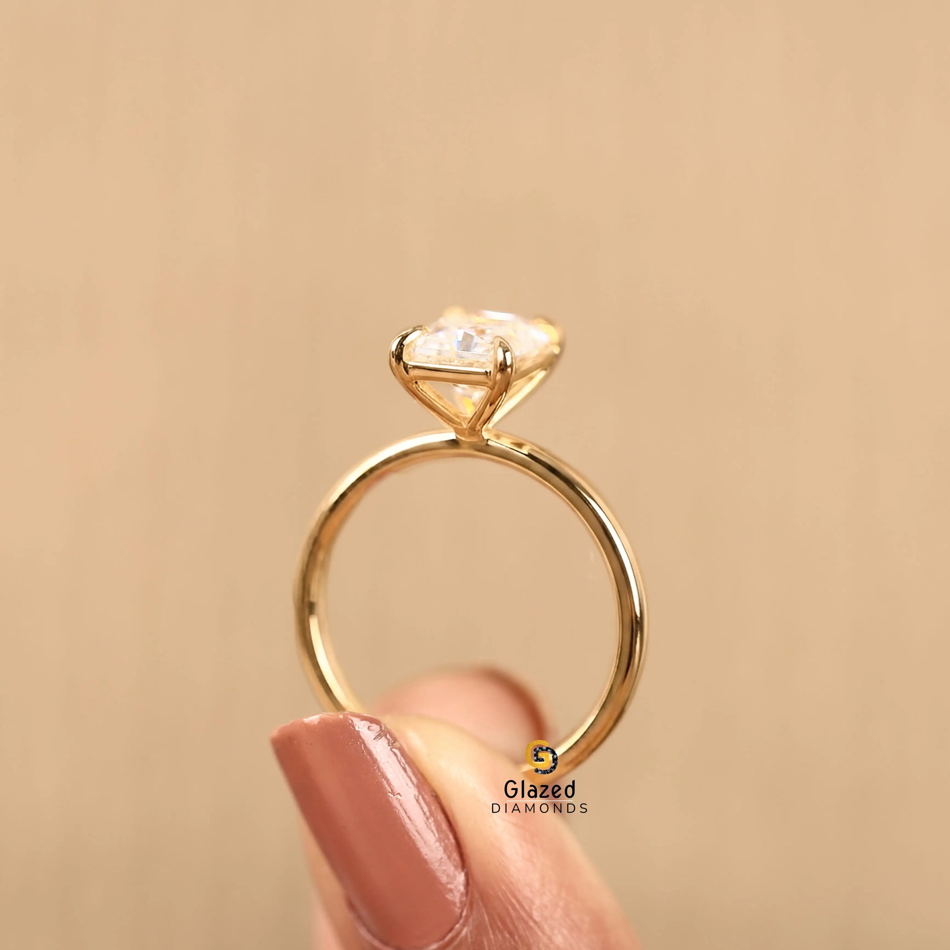 4CT Radiant Lab Grown Diamond Solitaire Wedding Ring