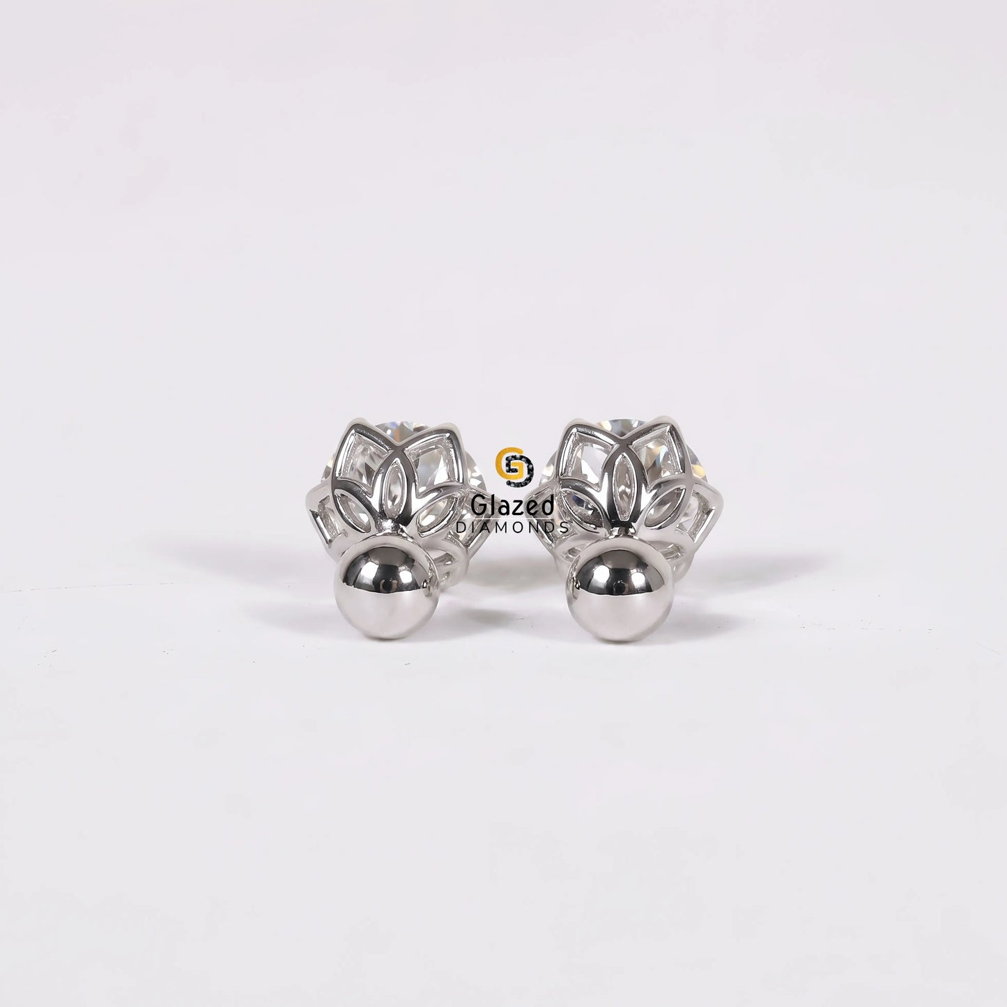 4CT Round Stud Lab Diamond Earrings For Women