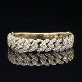 4MM Unique Moissanite Iced Cuban Link Hip Hop Band Ring