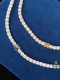 4MM Round Moissanite Diamond Studded Chain