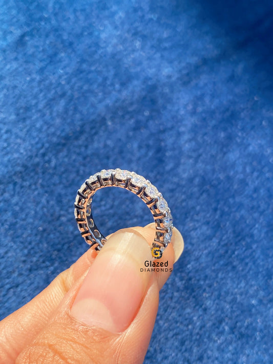 4MM Round Moissanite Full Eternity Wedding Band For Women