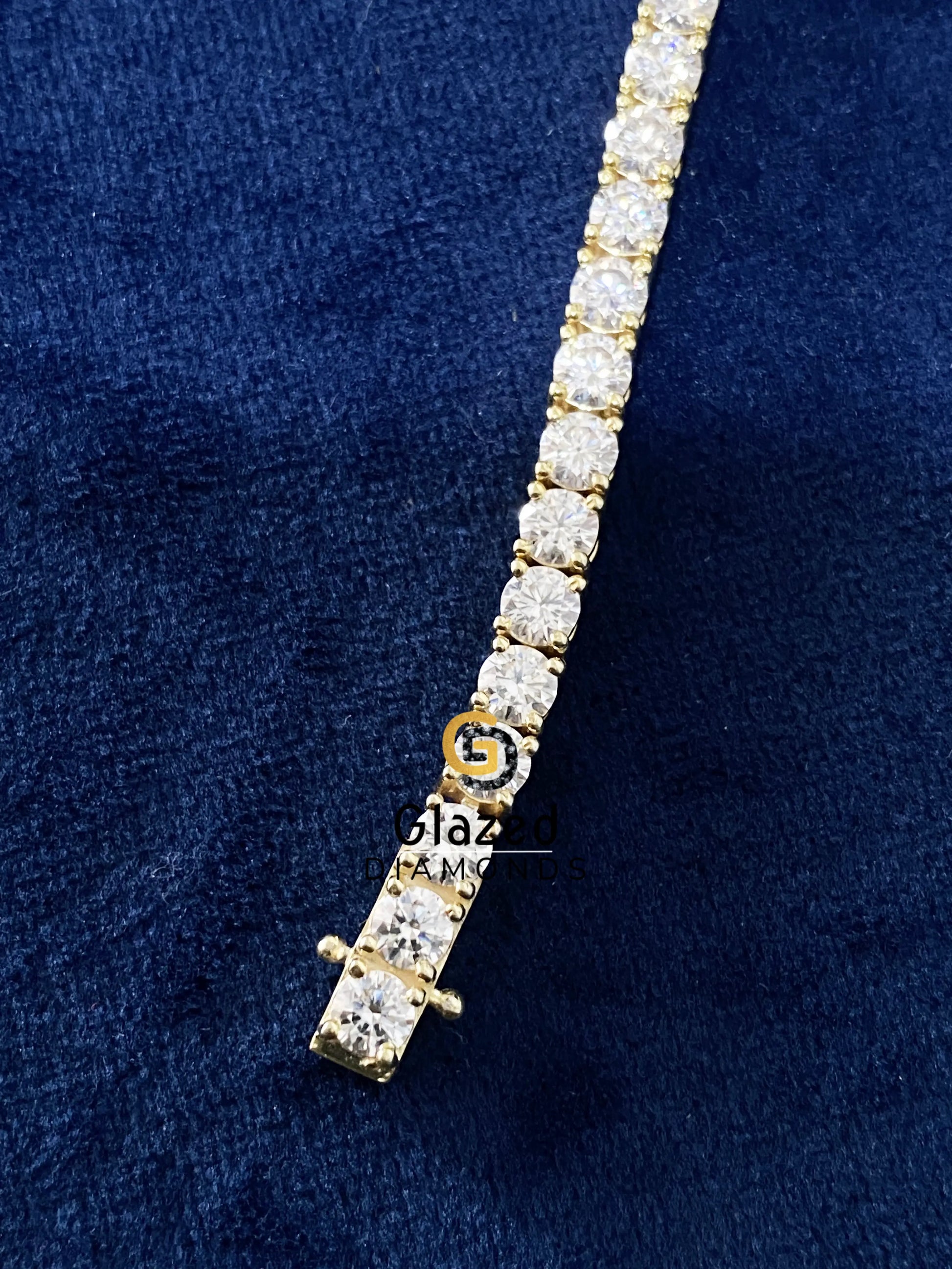 4MM Round Moissanite Tennis Link Chain Bracelet