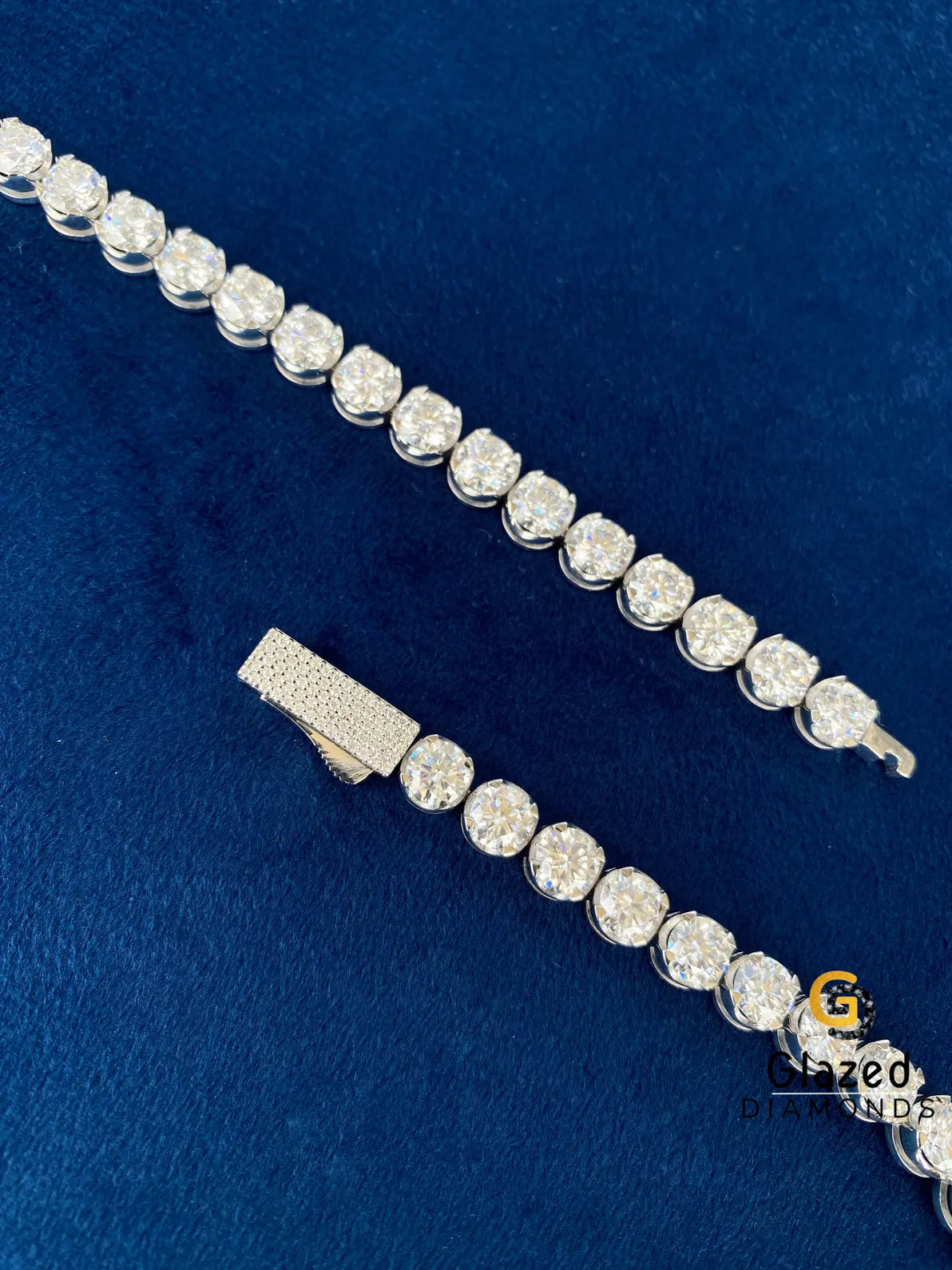 4MM Round Moissanite Tennis Link Hip Hop Chain