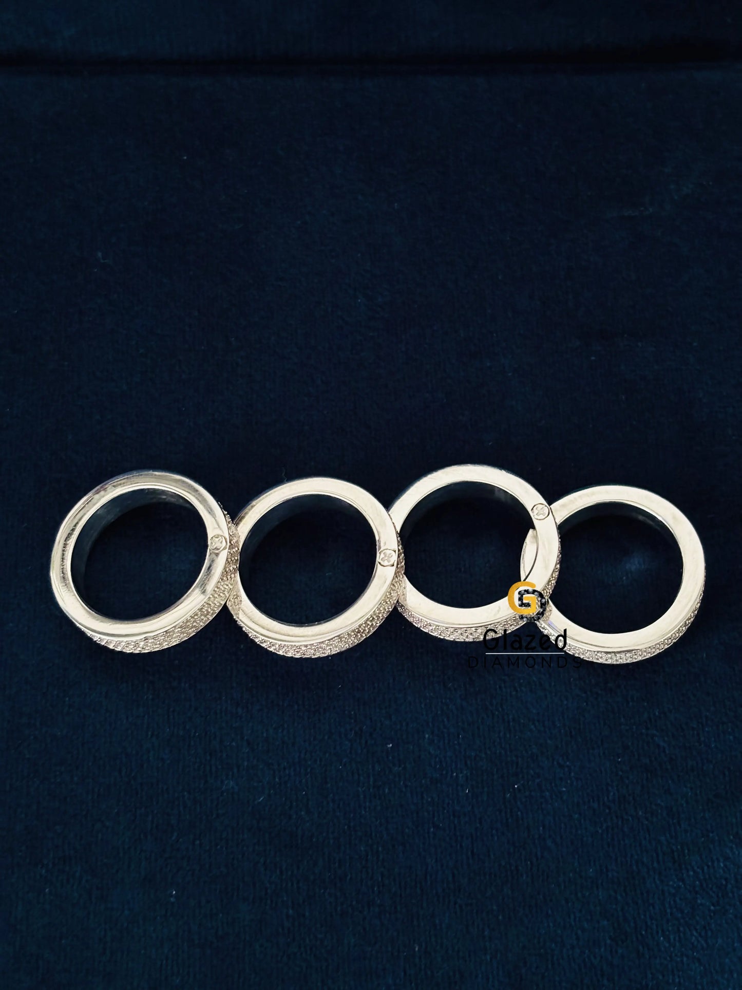 4 Finger Spiral Statement Hip Hop Moissanite Ring For Men