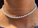 4mm Round Moissanite Diamond Tennis Chain/ Necklace