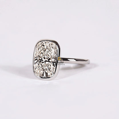 5CT Elongated Cushion Cut Wedding Ring