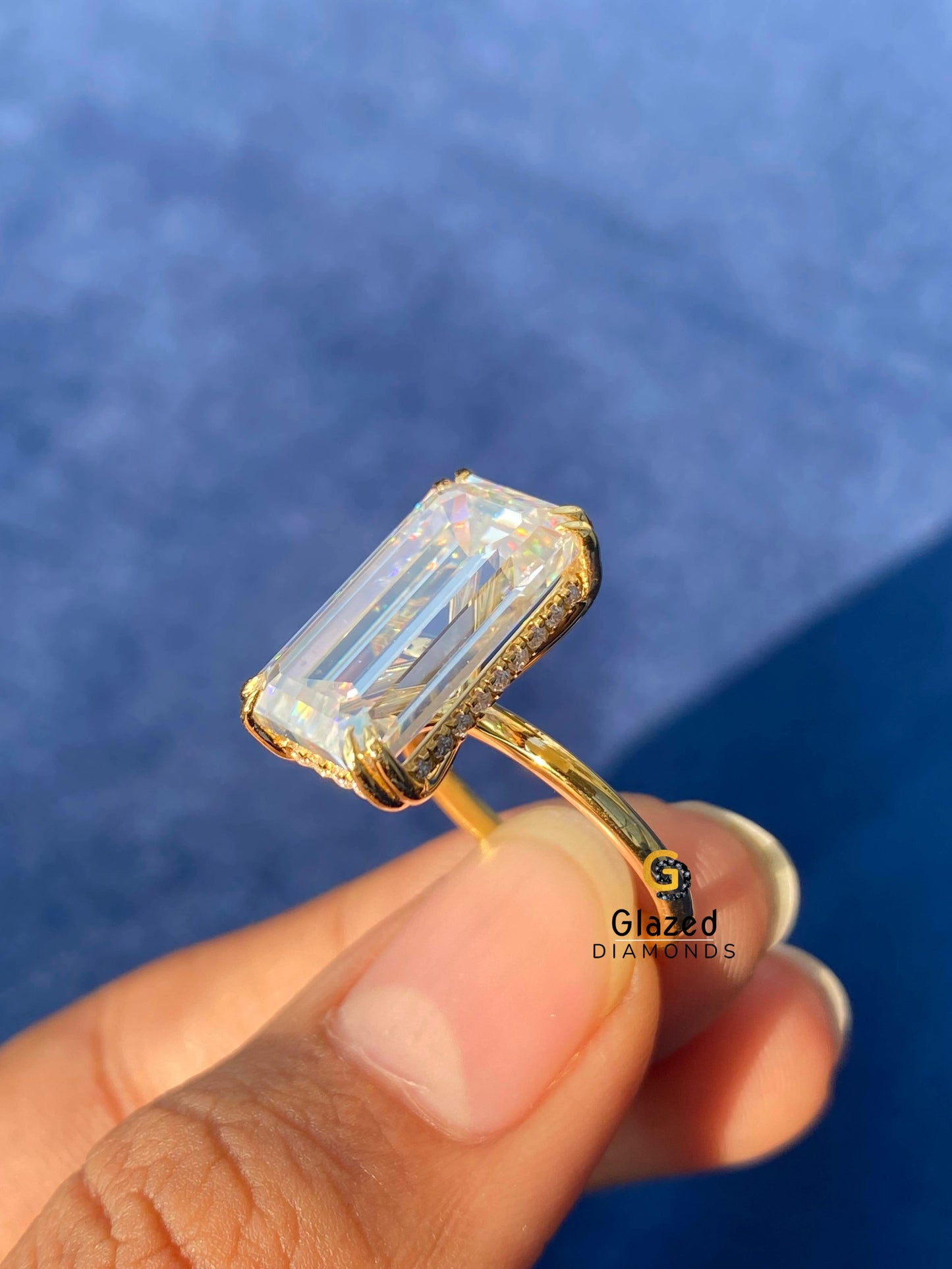 5CT Emerald Cut Diamond Solitaire Engagement Ring