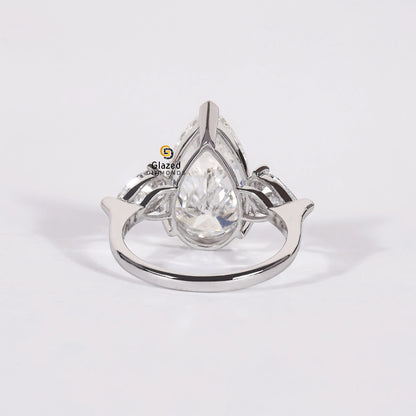 5CT Lab Grown Pear Wedding Ring