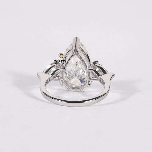 5CT Lab Grown Pear Wedding Ring