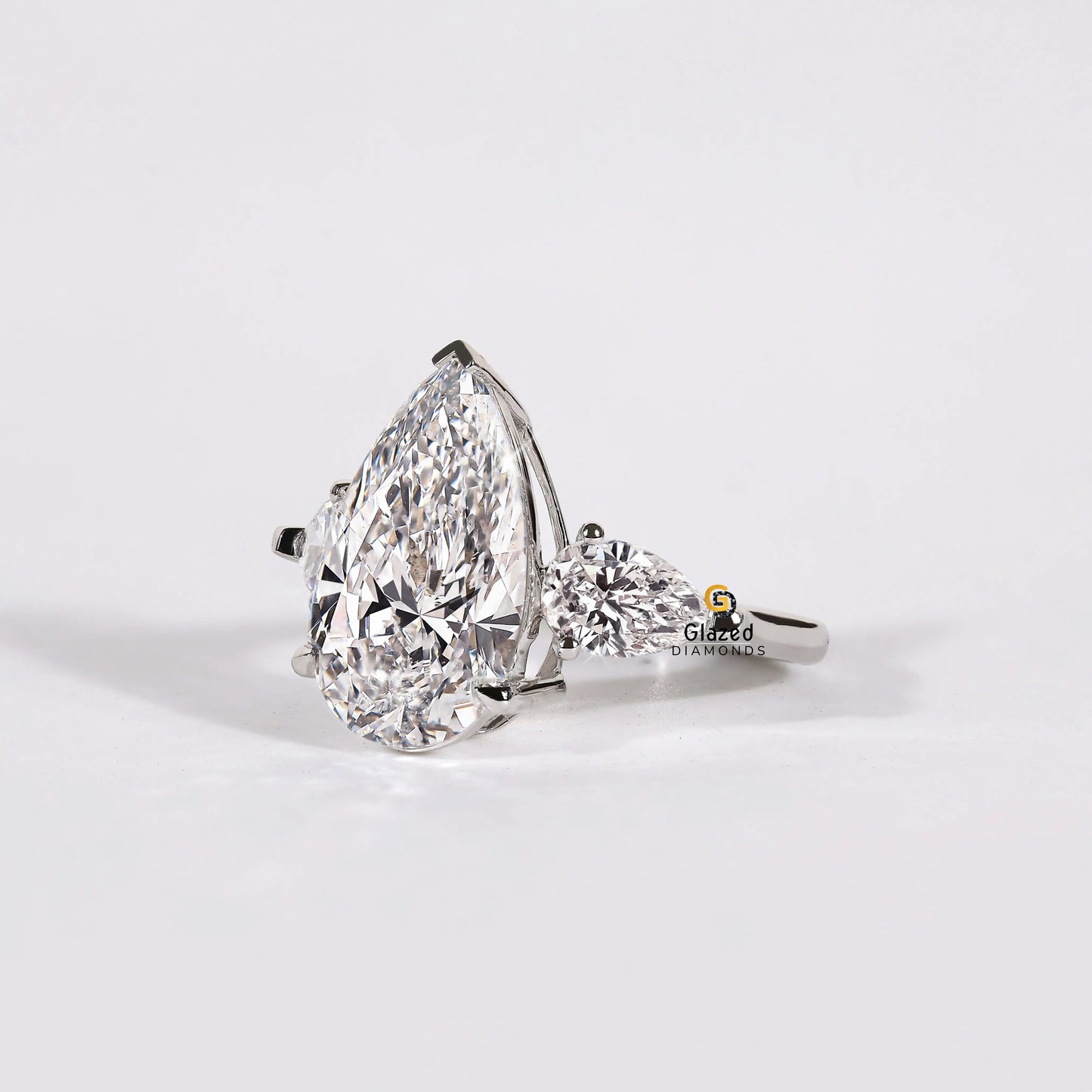 5CT Lab Grown Pear Wedding Ring For Women