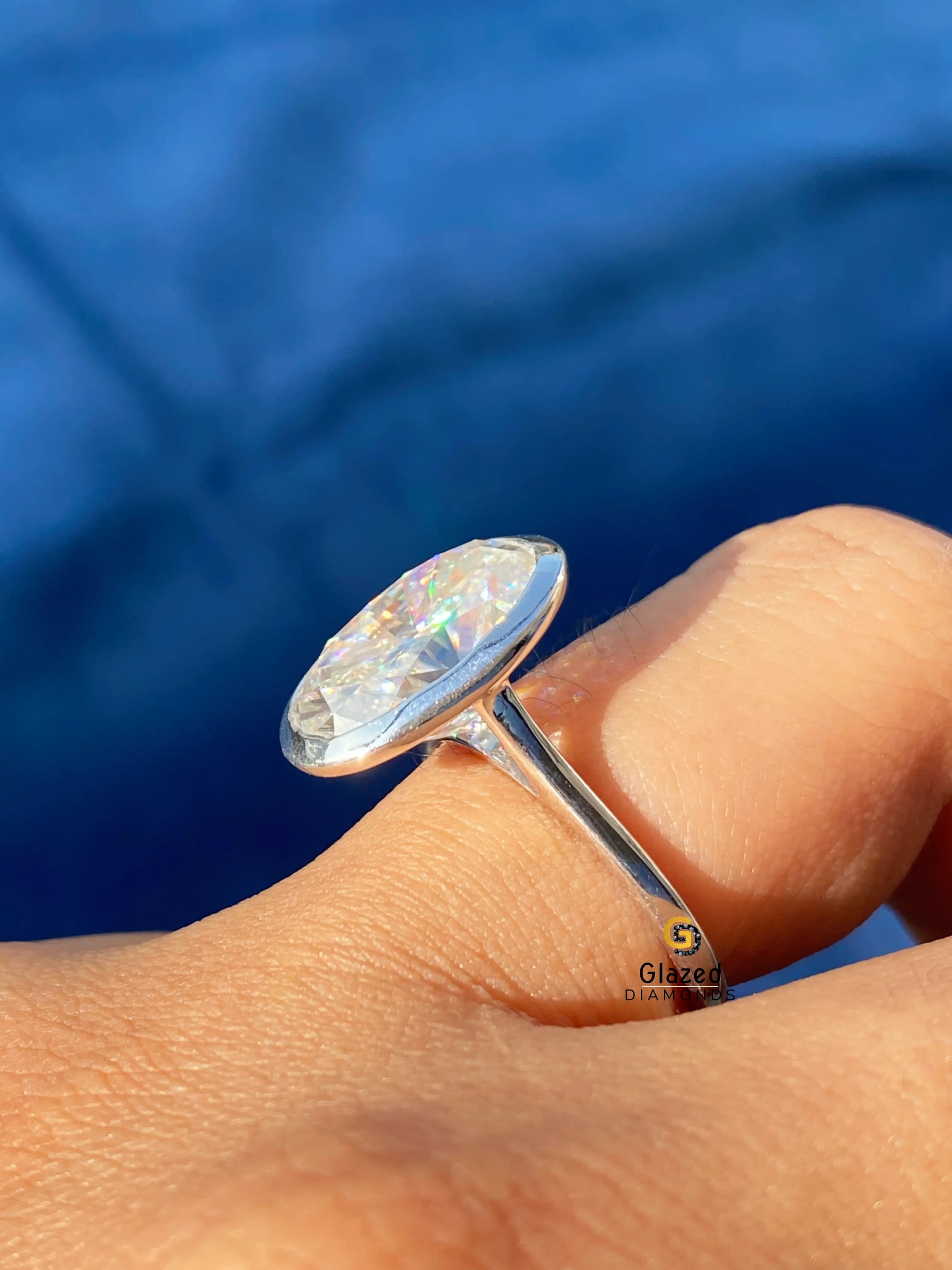 5CT Oval Moissanite Solid Gold Moissanite Ring