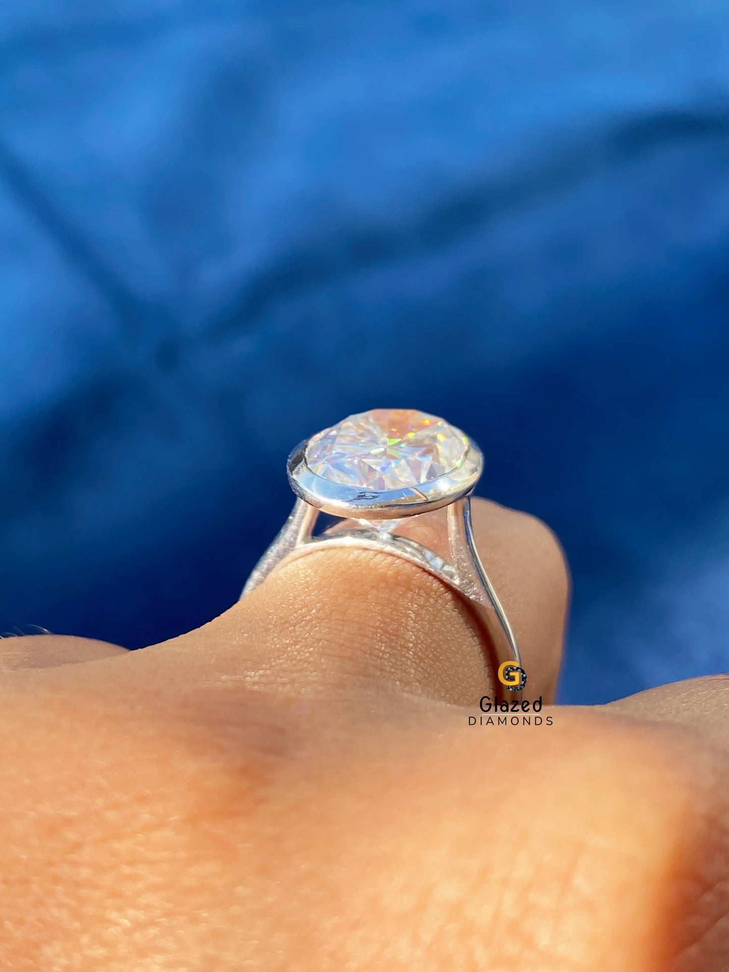 5CT Oval Moissanite Solid Gold Moissanite Ring For Women