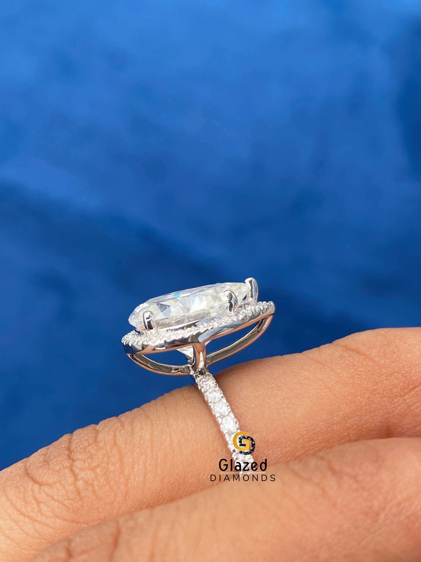 5CT Pear Halo Wedding Anniversary Ring for Women