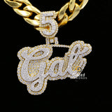 Iced Moissanite Diamond Studded Custom 5 Get Name Hip Hop Pendant