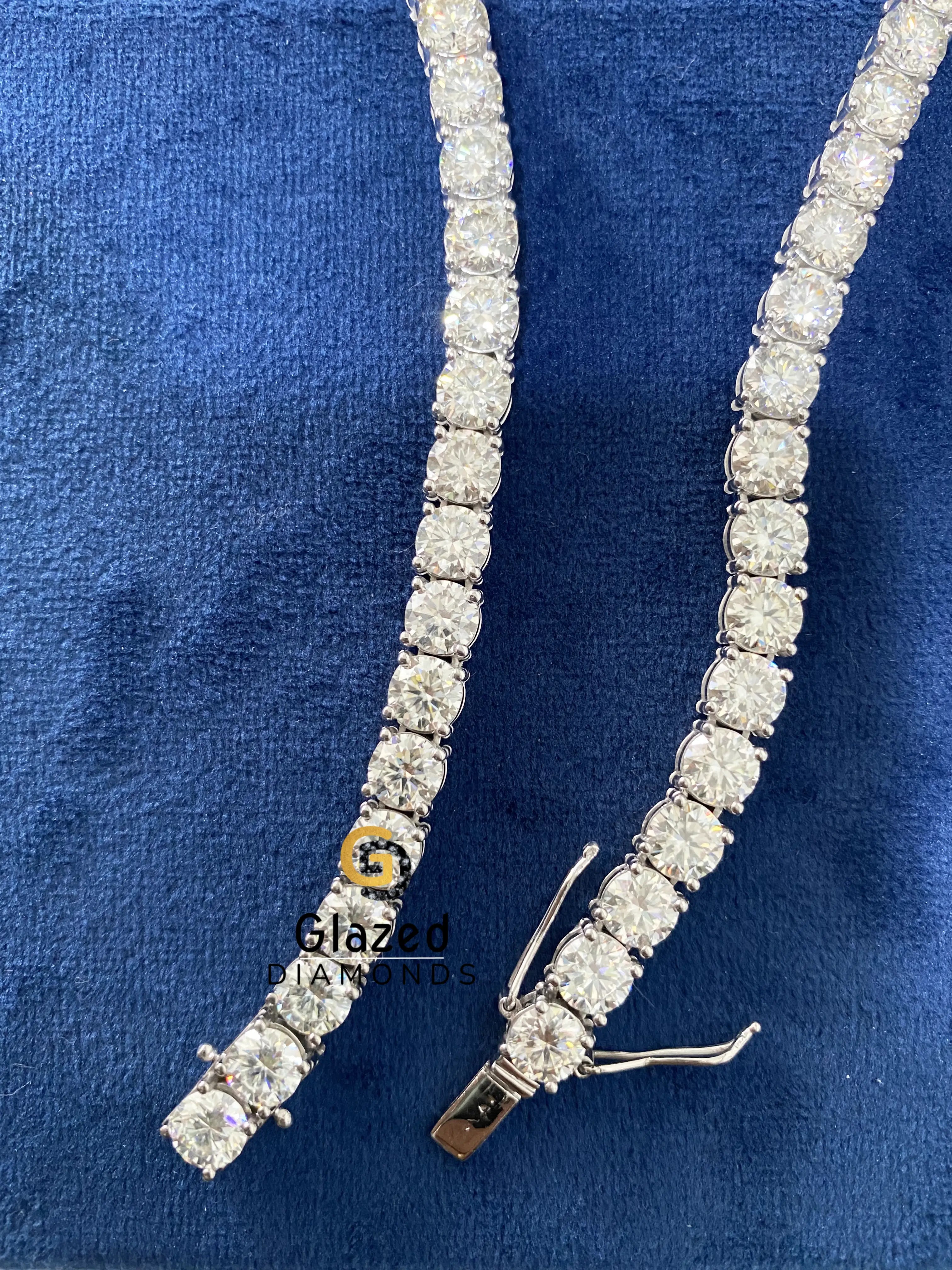 5MM Unisex Round Moissanite Tennis Chain Necklaces