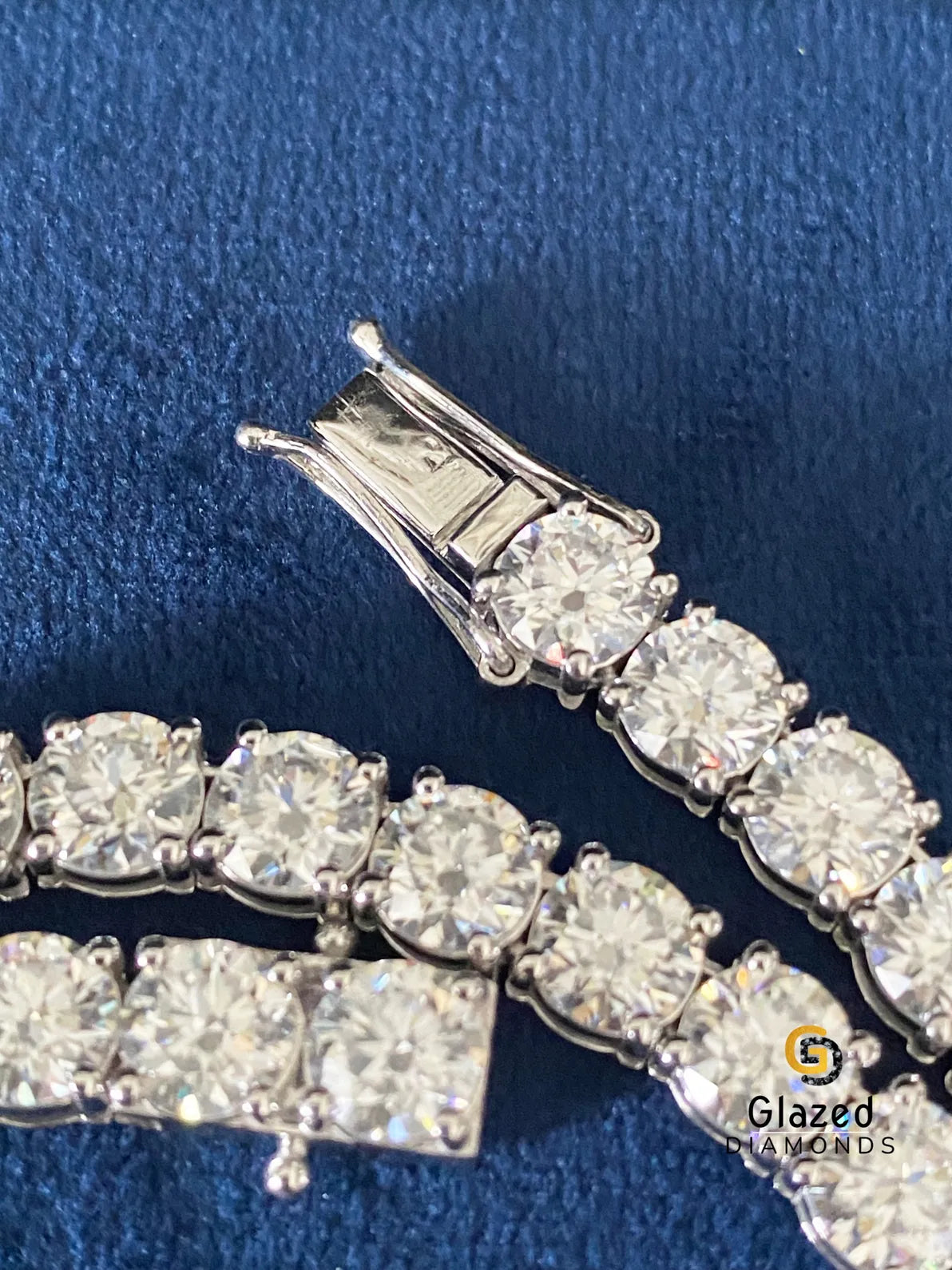 5MM Round Moissanite Hip Hop Tennis Link Chain