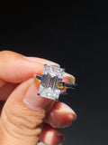 5 CT Emerald Cut Solitaire Moissanite Engagement Ring For Women