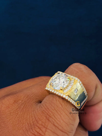 5 CT Round_ Tapper Baguette Moissanite Hip Hop Ring