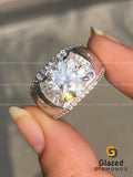 5 Ct Big Round Cut Moissanite Diamond Mens Hip Hop Ring