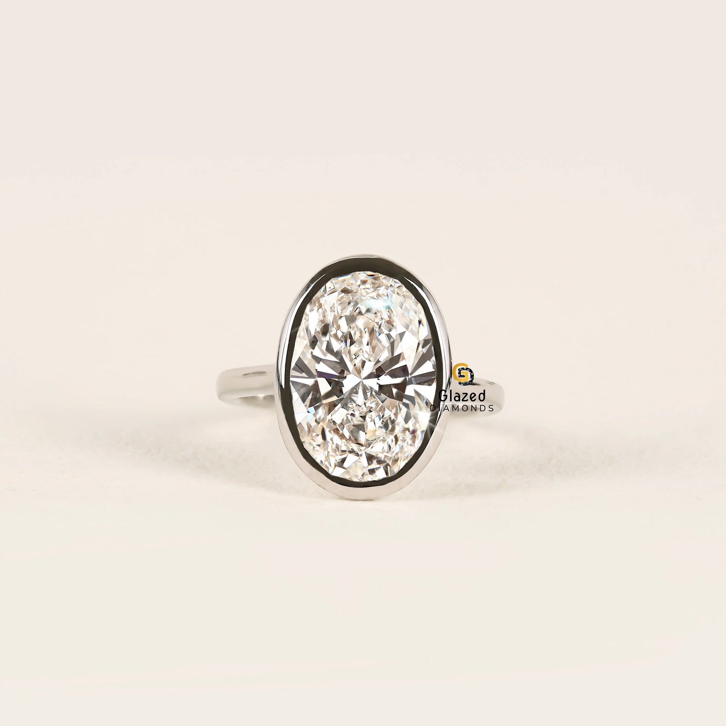 6CT Oval Lab Grown Diamond Ring For Her