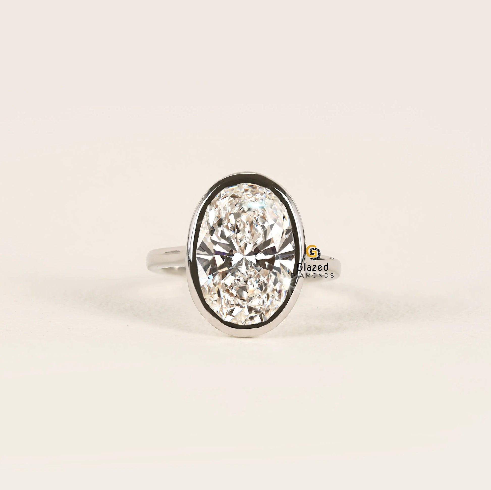 6CT Oval Lab Grown Diamond Ring For Her