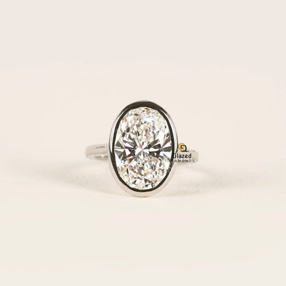 6CT Oval Lab Grown Diamond Ring For Her