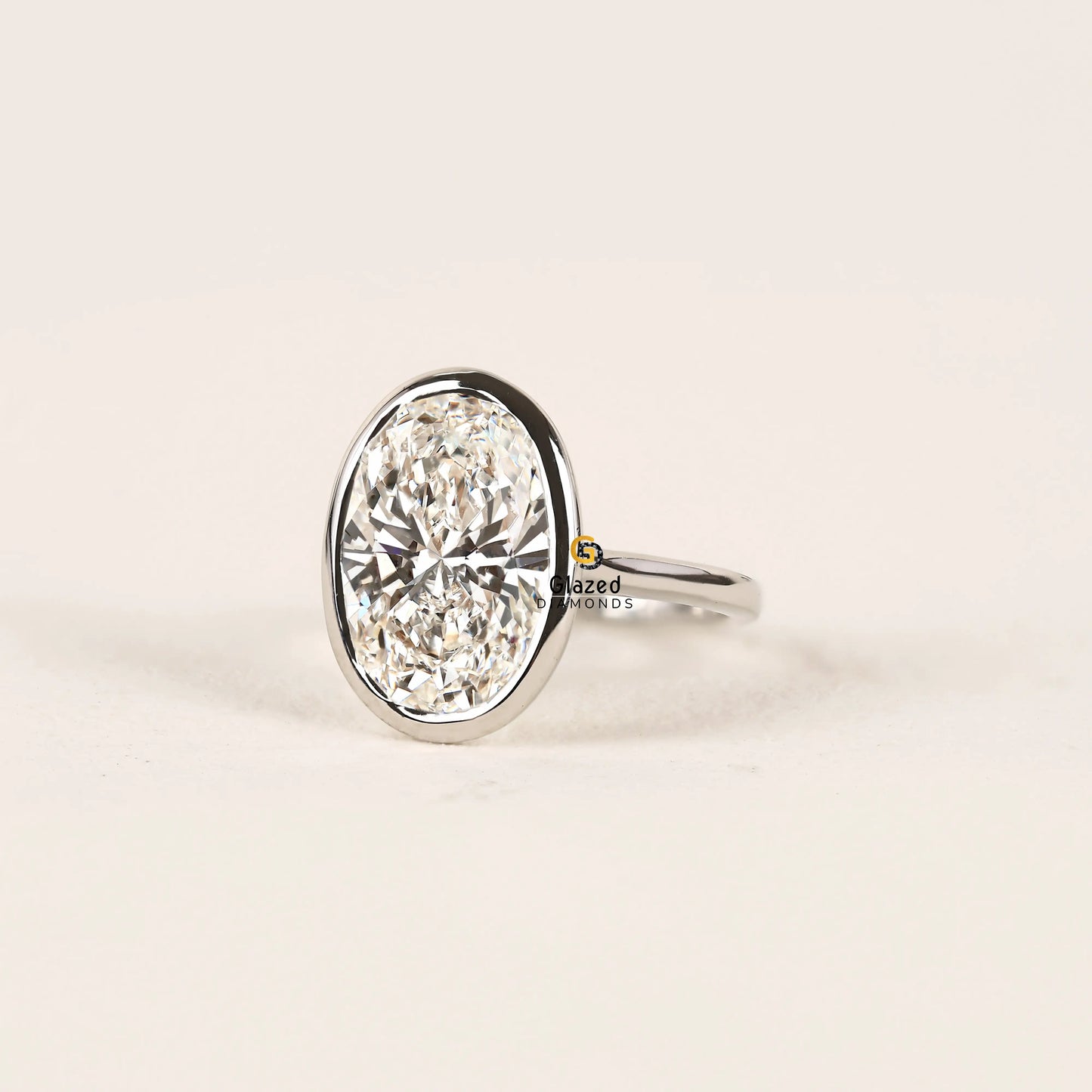 6CT Oval Lab Grown Diamond Ring For Women