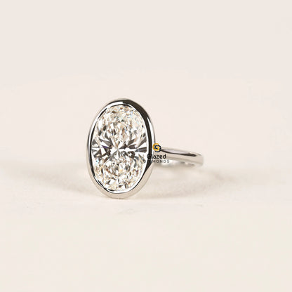 6CT Oval Lab Grown Diamond Ring For Women