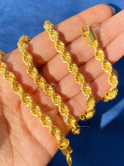 6MM 925 Silver Rope Chain