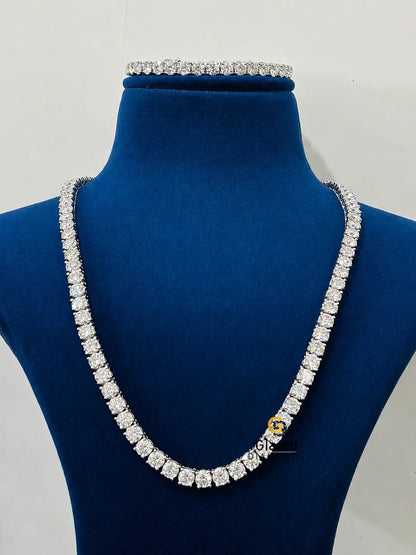 6MM Moissanite Tennis Chain And Bracelet Combo 