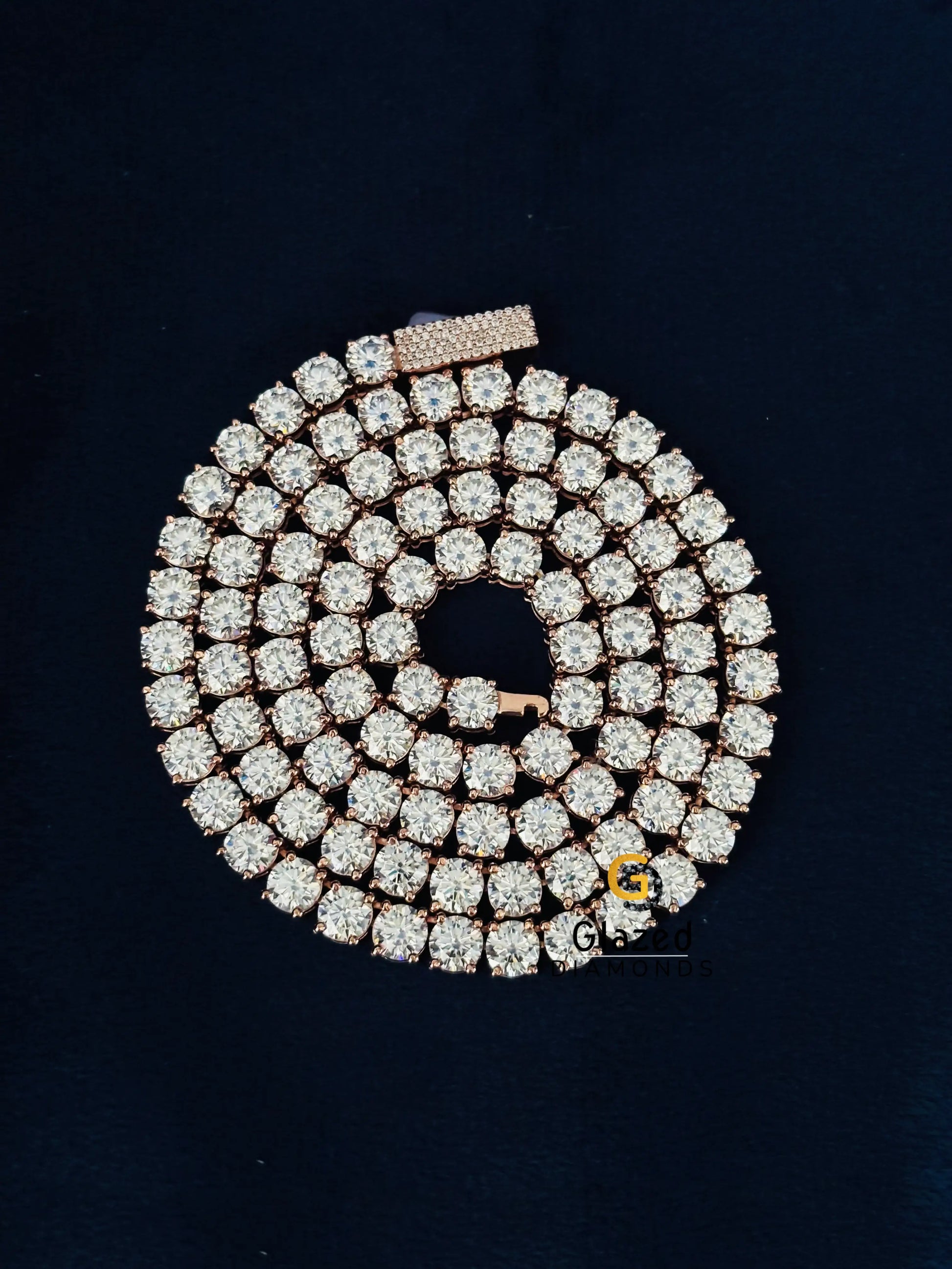 6MM Rose Gold Plated Moissanite Chain