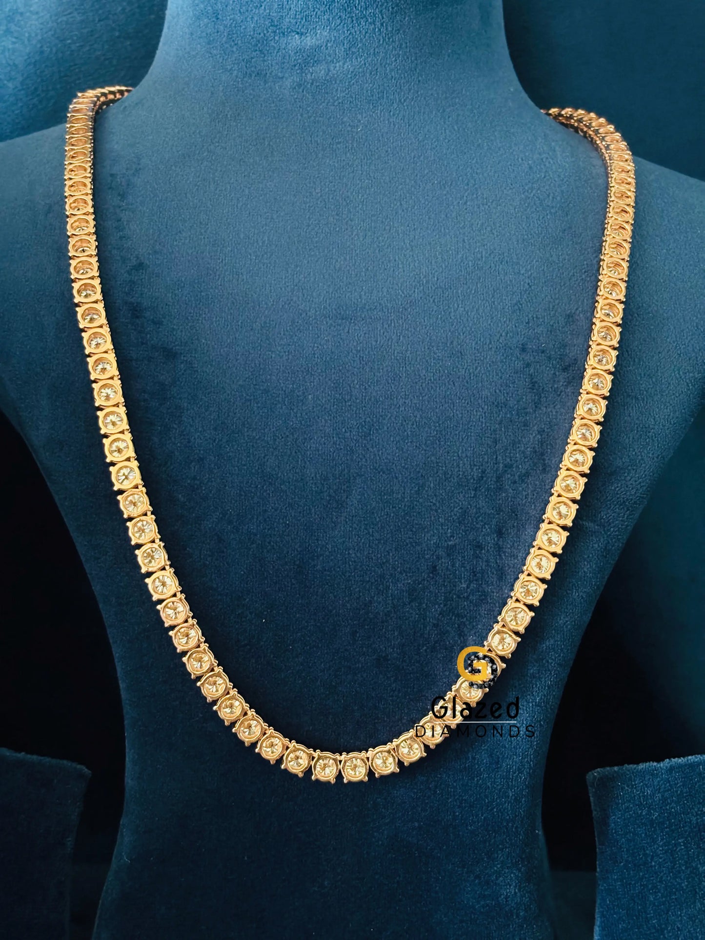 6MM Rose Gold Plated Moissanite Chain For Women
