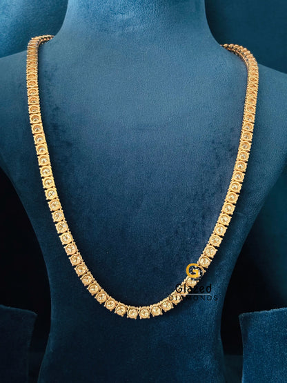 6MM Rose Gold Plated Moissanite Chain For Women