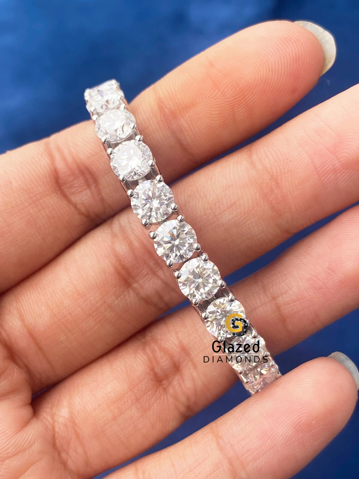 6MM Tennis Link Round VVs Moissanite Hip Hop Bracelet
