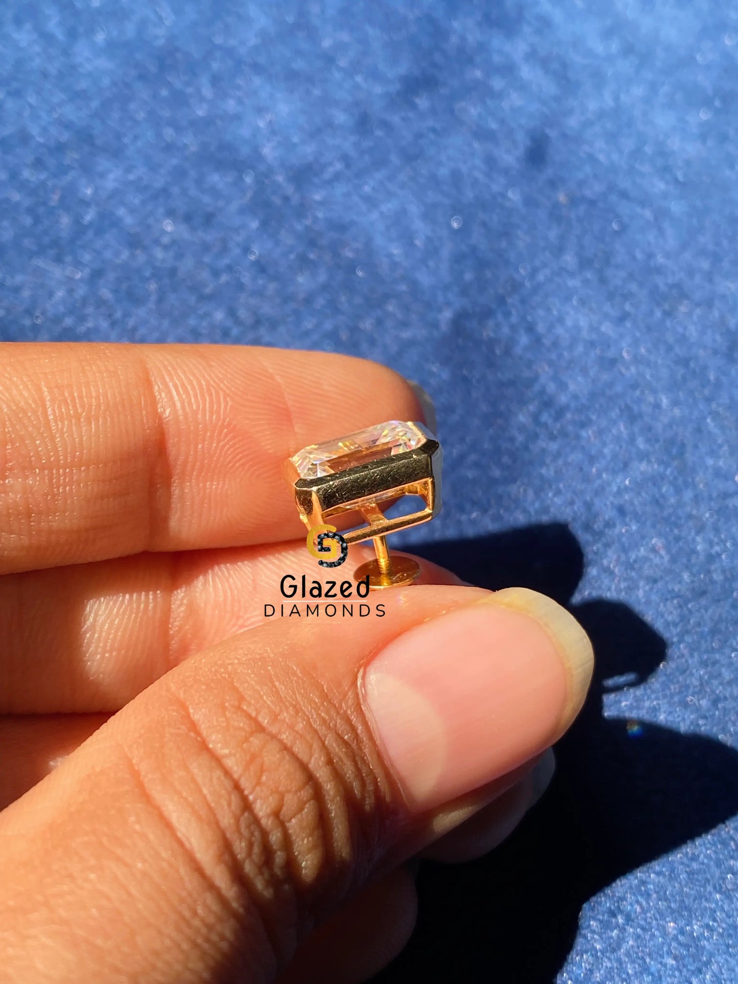 6TCW Emerald Cut Moissanite Stud Earrings For Women