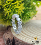 6 TC WHear Cut Moissanite Wedding Band Women