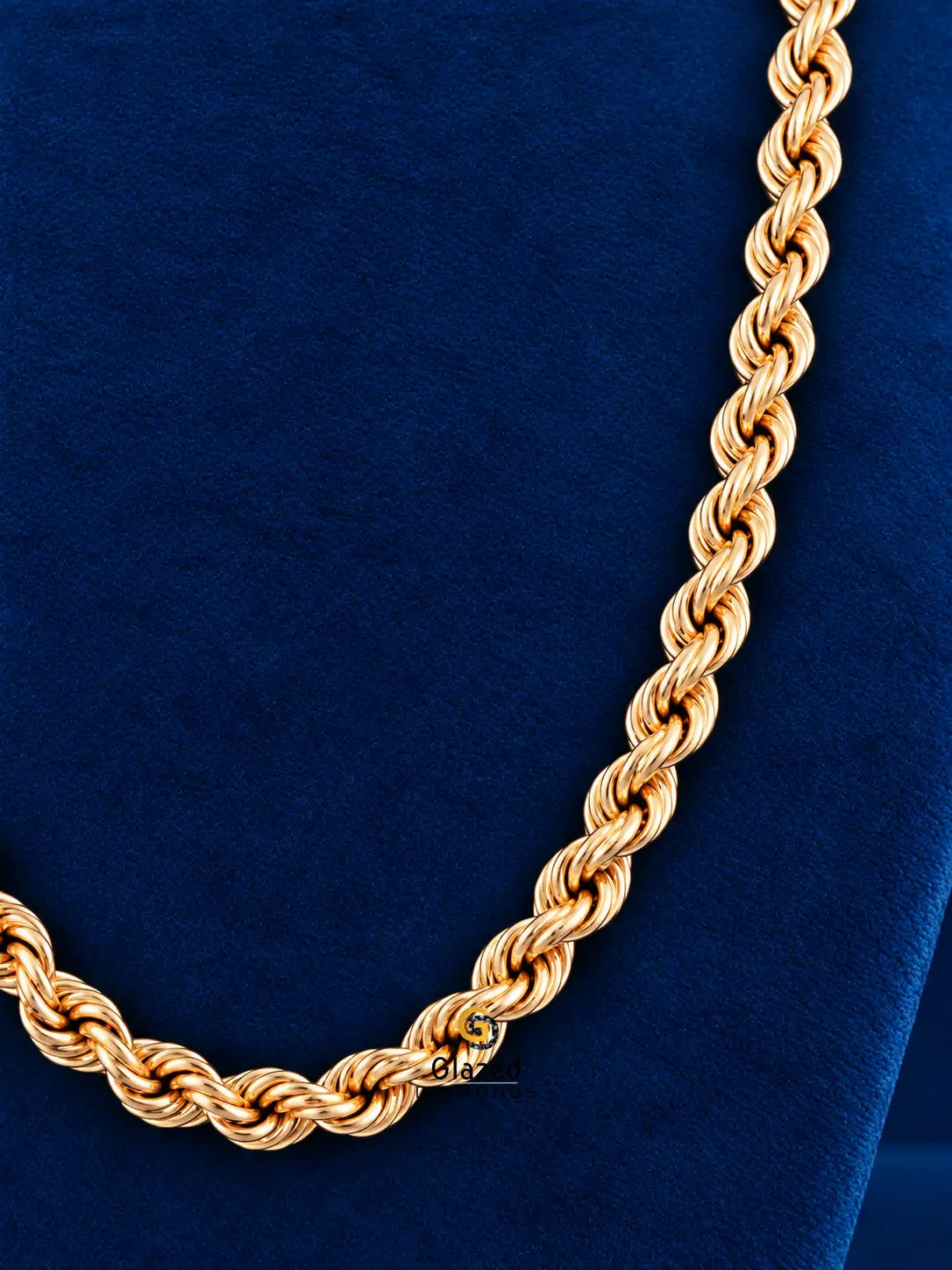 925 Silver 7MM Lobster Closure Rose Gold Plated  Rope Chain