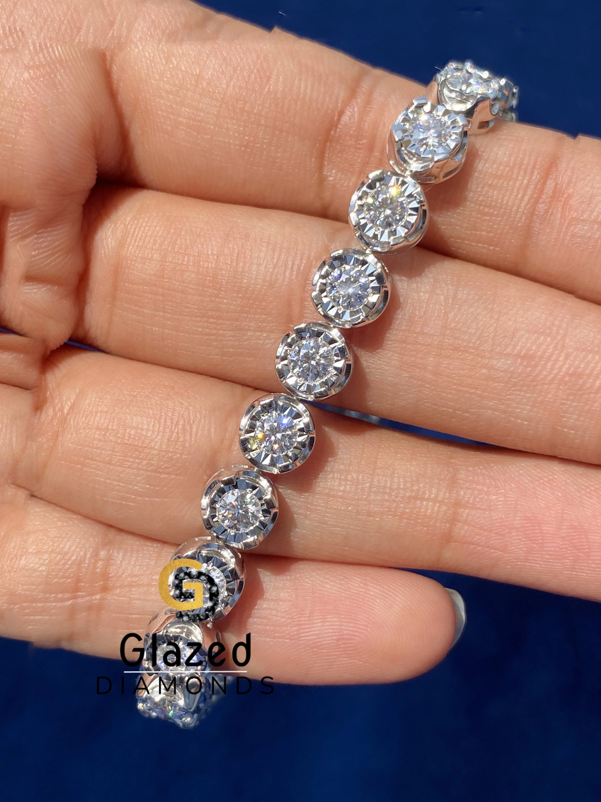 7MM Bezel Set Moissanite Bracelet