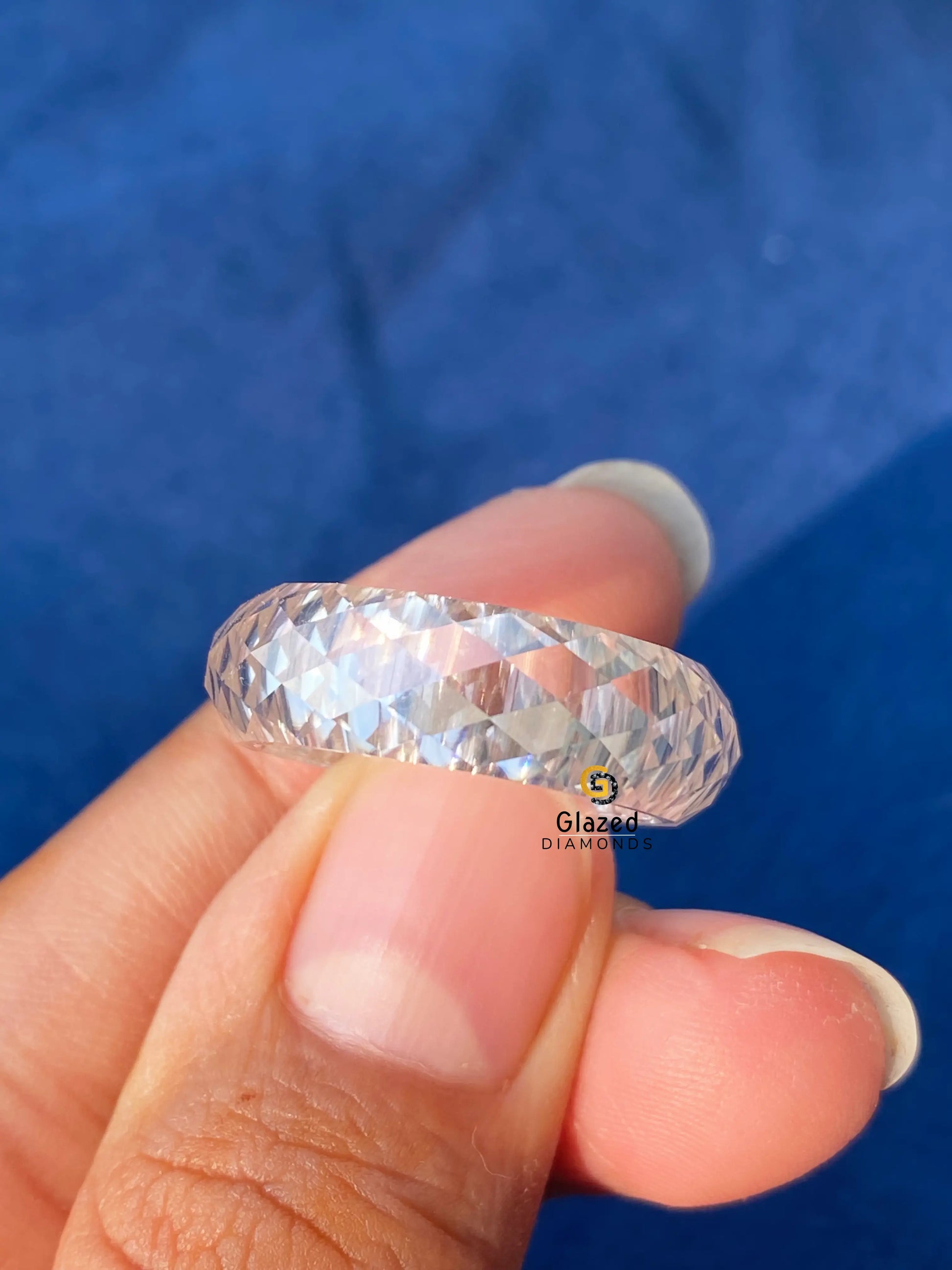7MM Unique Briolette Cut Moissanite Band