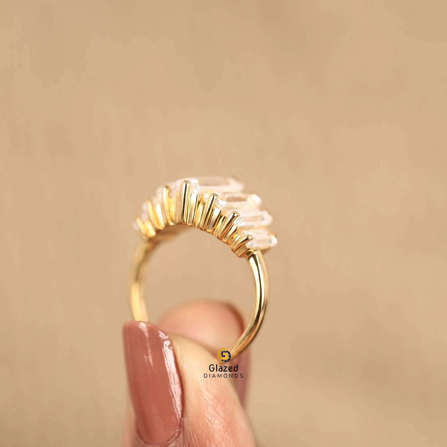 7 Stone Lab Diamond Wedding Ring
