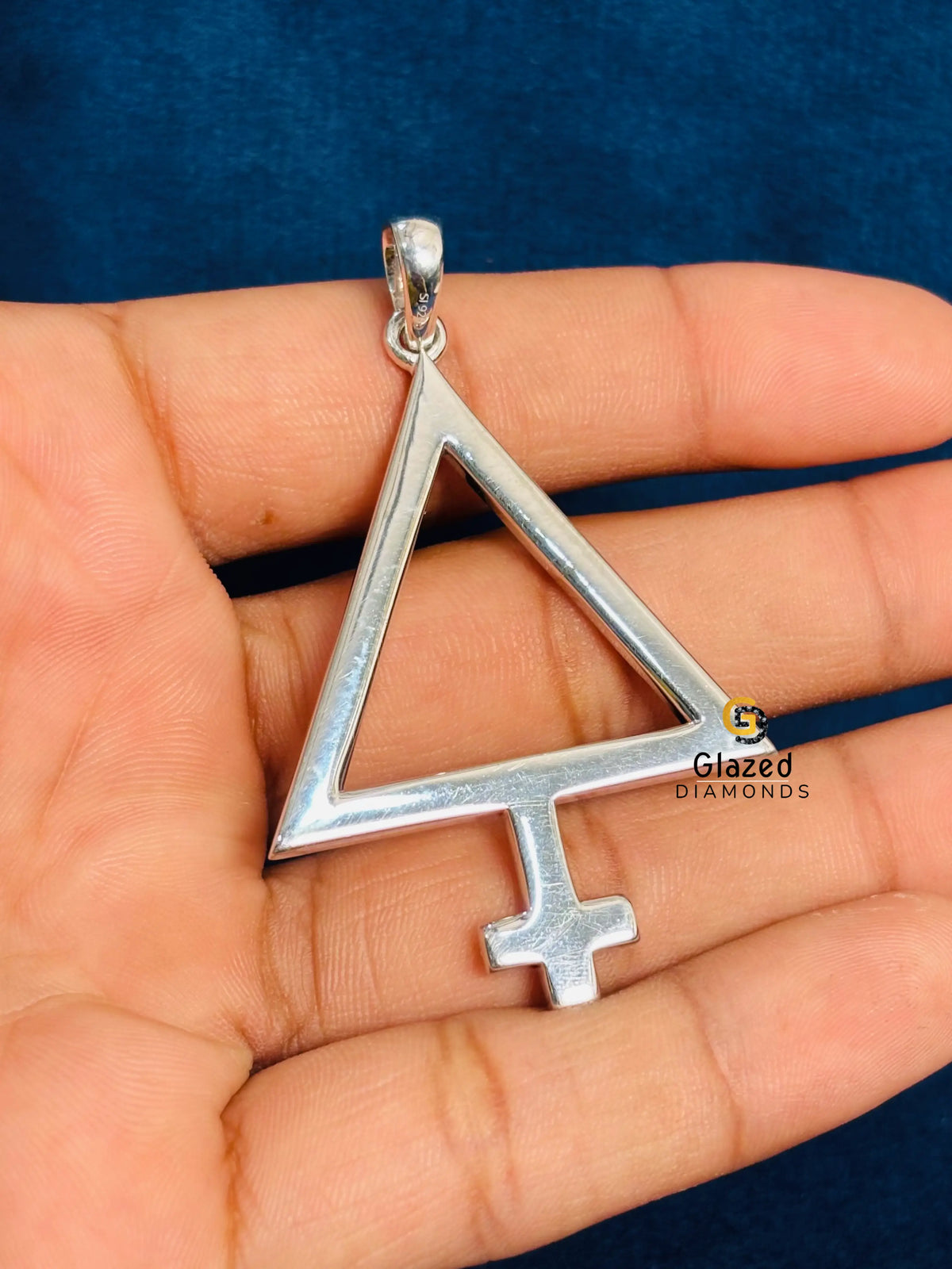 Unisex Custom Alchemy Sulfur Pendant in 925 Sterling Silver
